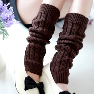 New Women's Leg Socks Foot Cover Autumn Winter Warmer Twist Knitted Japanese Lolita Jk Y2k Punk Pile Stockings Guard Boots