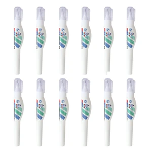 12pc/box Fluid Writing School Stationery Quick Drying 7ml Correction Pen Squeeze Student Office Strong Coverage Needle Point
