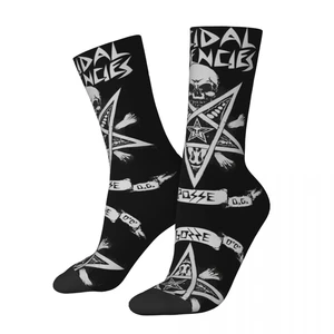 Hip Hop Retro Heavy Metal Rock Band Crazy Men's Compression Socks Unisex Band Harajuku Seamless Printed Funny Novelty Crew Sock