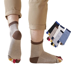 Fashion Men 5 Finger Cotton Tube Socks Autumn Winter Colorful Breathable Toes Sock Men's High Quality Sock Gifts For Men