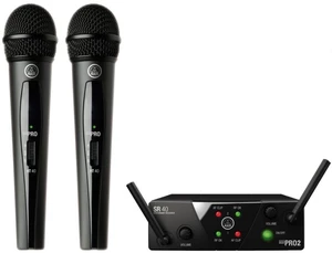 AKG WMS40 Mini Dual Vocal US25B: 537.900MHz + US25D: 540.400MHz Conjunto de micrófono de mano inalámbrico