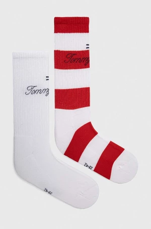 Ponožky Tommy Jeans 2-pak červená farba, 701227797