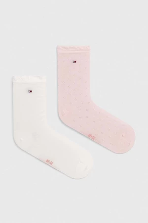 Ponožky Tommy Hilfiger 2-pak dámske, ružová farba, 701227301