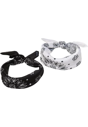 Satin scarf 2-pack black/white