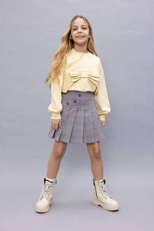 DEFACTO Girl Square Patterned Pleated Skirt