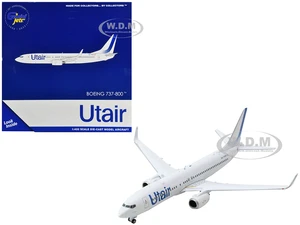 Boeing 737-800 Commercial Aircraft "Utair" White with Blue Tail Stripes 1/400 Diecast Model Airplane by GeminiJets