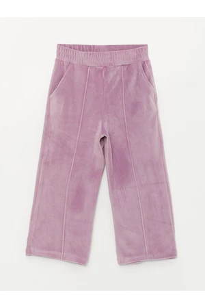 LC Waikiki Basic Velvet Girls' Sweatpants with Elastic Waistband