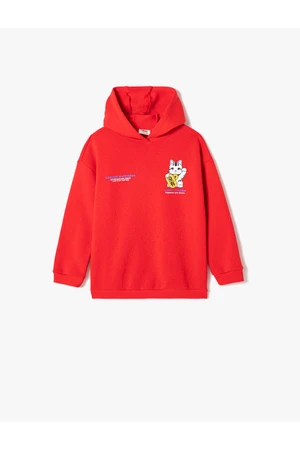 Koton Sweatshirt Hoodie with Print Detail.