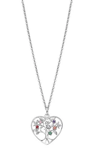 Lotus Silver Krásný stříbrný náhrdelník Strom života s barevnými zirkony LP3199-1/1 (řetízek, přívěsek)
