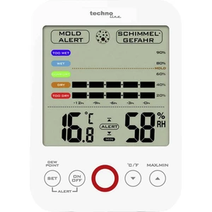 Techno Line WS 9422 vlhkomer vzduchu (hygrometer)  20 % rF 95 % rF detektor bodu topenia / plesne