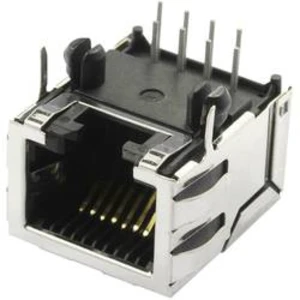 RJ45 konektor BEL Stewart Connectors SS70100-011F - zásuvka, vestavná horizontální RJ45 počet pólů: 10P8C, poniklovaná, kov, 1 ks