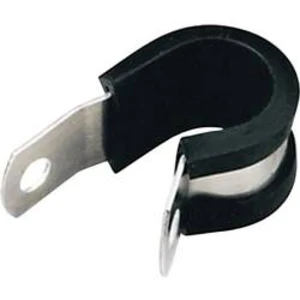 Hadicové spony HellermannTyton ALU28C 211-15280, 41.30 mm (max), stříbrná, černá, 1 ks