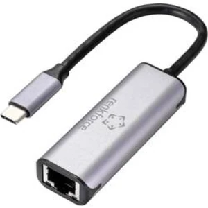 Adaptér USB-C , síťový Renkforce [1x USB 3.0 zástrčka C - 1x RJ45 zásuvka] tmavě šedá