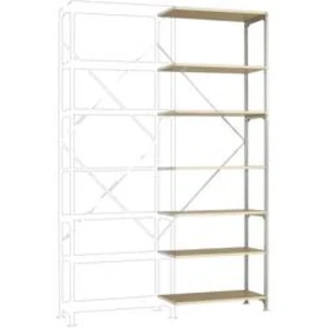 Přístavný modul regálu oddělení Manuflex RM2245, (š x v x h) 1000 x 3000 x 500 mm