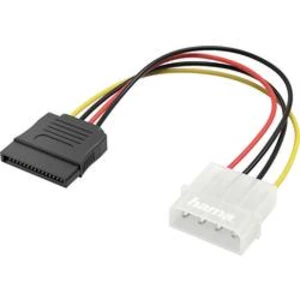 Napájecí kabel Hama 00200353, [1x IDE proudová zásuvka 4pólová - 1x SATA zástrčka 7-pólová], 0.15 m, černá, žlutá, červená