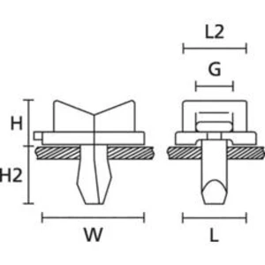 Úchytka HellermannTyton TY5K3-PA66HS-NA 152-11309, zástrčný, 9.30 mm (max), přírodní, 1 ks