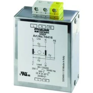 Síťový filtr Murr Elektronik 10416, 250 V/AC, 300 V/DC, (d x š x v) 39 x 65 x 107 mm, 1 ks