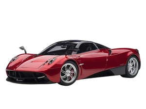 Pagani Huayra Metallic Red with Carbon Top and Silver Wheels 1/12 Model Car by Autoart
