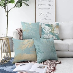 Súprava 4 obliečok na vankúše Minimalist Cushion Covers Lagoon, 55 x 55 cm