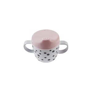 Detský hrnček s uškami a ružovým náustkom Done by Deer Happy Dots, 170 ml