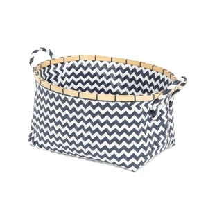 Modro-biely úložný košík Compactor Zigzag