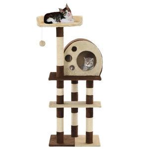 [EU Direct] vidaXL 170628 Cat Tree with Sisal Scratching Posts 127 cm Pet Supplies Cat Puppy Playing