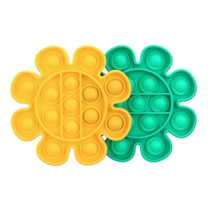 CHARMINER 2Pcs Flower Shape Bubble Sensory Decompression Toy Set Colorful Anti-Anxiety Office Toys Funny Education Puzzl