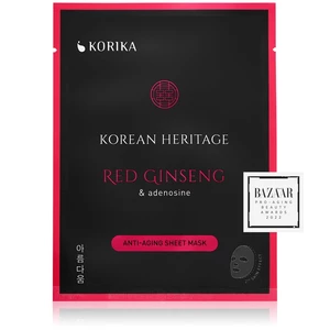 KORIKA Korean Heritage Red Ginseng & Adenosine Anti-aging Sheet Mask plátenná maska proti vráskam Red Ginseng