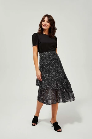 Chiffon skirt with frill