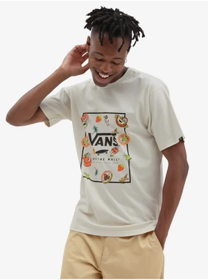 Cream Men's T-Shirt with VANS Mn Classic Print Box - Men