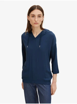 Dark blue Tom Tailor Women's Hooded T-Shirt - Women