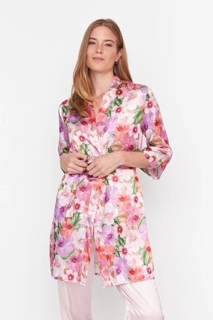 Trendyol Multi Color Floral Pattern Woven Dressing Gown