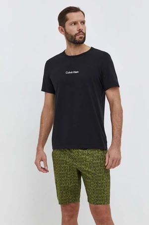 Pyžamo Calvin Klein Underwear pánska,zelená farba,vzorovaná,000NM2183E