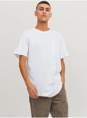 White Men's T-Shirt with Jack & Jones Noa Pocket - Men