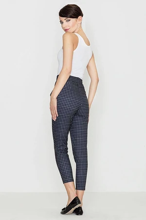 Lenitif retro checkered pants navy blue