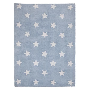 Bio koberec kusový, ručně tkaný Stars Blue-White-120x160