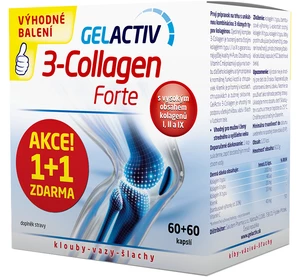 GelActiv 3-Collagen Forte 1+1 zdarma 120 kapslí