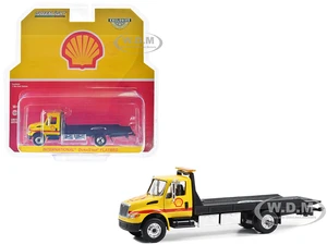 International Durastar 4400 Flatbed Truck Yellow "Shell Oil - Shell Roadside Service 24 Hour" 1/64 Diecast Model Car by Greenlight