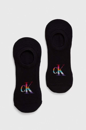 Ponožky Calvin Klein Jeans 2-pak pánske, čierna farba