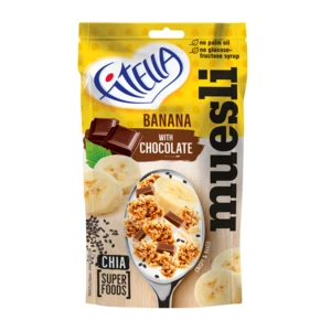 FITELLA Banánové muesli s čokoládou a chia semínky 300 g