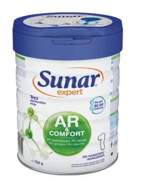 Sunar Expert AR+Comfort 1 počáteční kojenecké mléko při ublinkávání, zácpě a kolikách 700 g