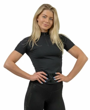 Nebbia Compression Zipper Shirt INTENSE Ultimate Black L T-shirt de fitness