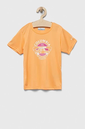 Detské tričko Columbia Mirror Creek Short Sleeve Graphic Shirt oranžová farba