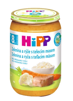 HiPP BIO JUNIOR Zelenina s rýží a telecím masem 220 g