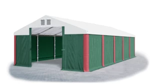 Garážový stan 4x6x2m střecha PVC 560g/m2 boky PVC 500g/m2 konstrukce ZIMA Zelená Bílá Červené,Garážový stan 4x6x2m střecha PVC 560g/m2 boky PVC 500g/m