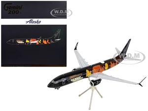 Boeing 737-900ER Commercial Aircraft "Alaska Airlines - Our Commitment" Black with Graphics "Gemini 200" Series 1/200 Diecast Model Airplane by Gemin