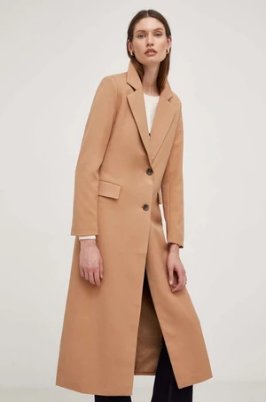 Kabát Answear Lab dámský, hnědá barva, přechodný