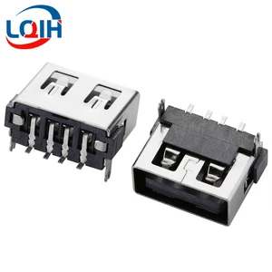 10PCS USB Female Socket 10.0 Short Body USB Female Head AF Type Rear Two Pin Plug Board Rear Patch Without Edge Flat Mouth
