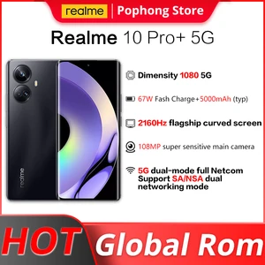 Global rom Realme 10 Pro+ 5G 6.7 inches 2160Hz Curved Screen Dimensity 1080 67W SmartFlash charge 5000mAh Android 13