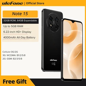 Ulefone Note 15 Smartphone, Android 12 Phone ,8MP Camera, 6.22-inch, 5GB RAM ,32GB ROM, 64GB Expandable , 4000mAh